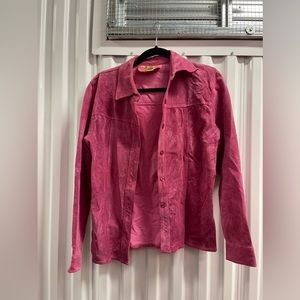 Pink suede shirt